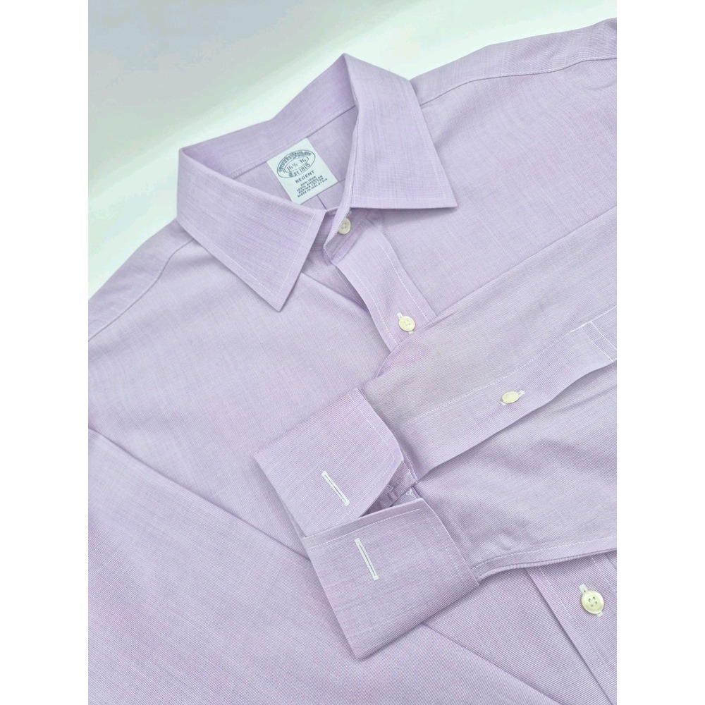 Brooks Brothers Mens 16.5x36 French Cuff Non-Iron Dress Shirt Purple Regent